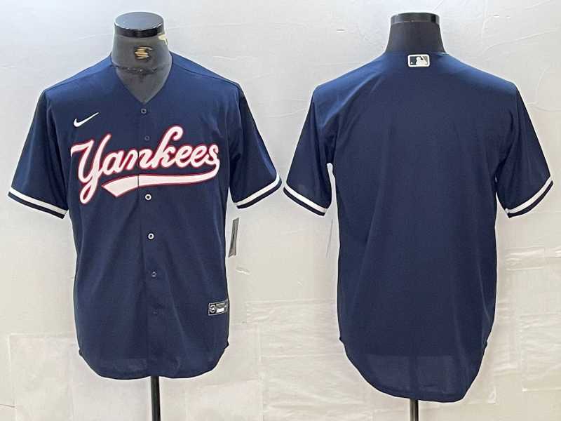 Mens New York Yankees Blank Navy Blue 2024 Cool Base Stitched Jersey->new york yankees->MLB Jersey